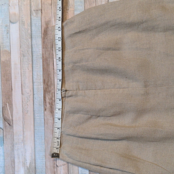 Vintage lined linen skirt light khaki - Picture 6 of 16